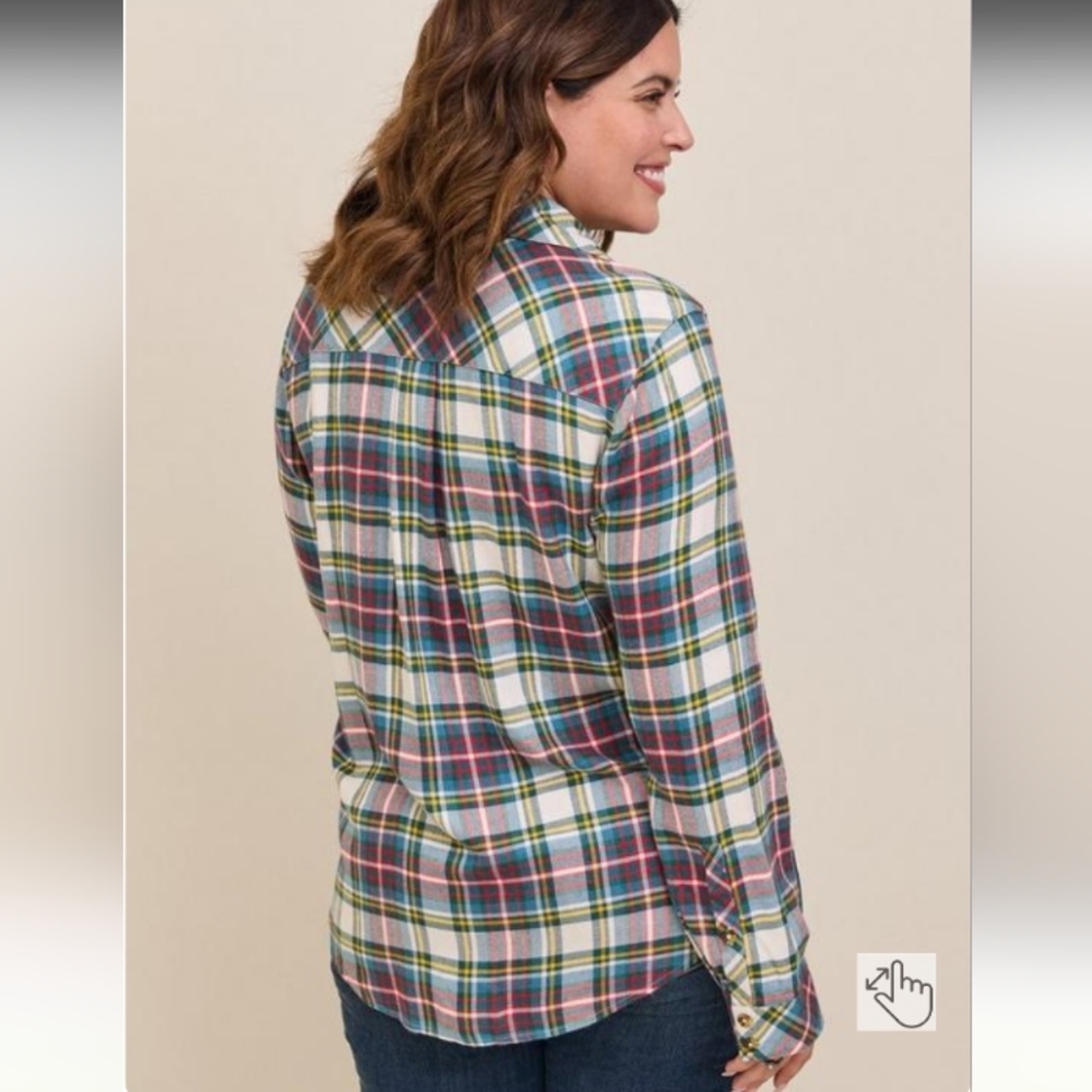 Torrid Lizzie Brushed Rayon Acrylic Button-Down Long Sleeve Shirt size 2X new